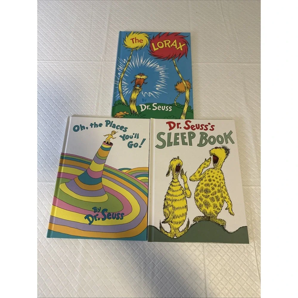 Dr. Seuss Lot of 3 Books Sleep Book, The Lorax, Places You'll Go‎ Hardcover